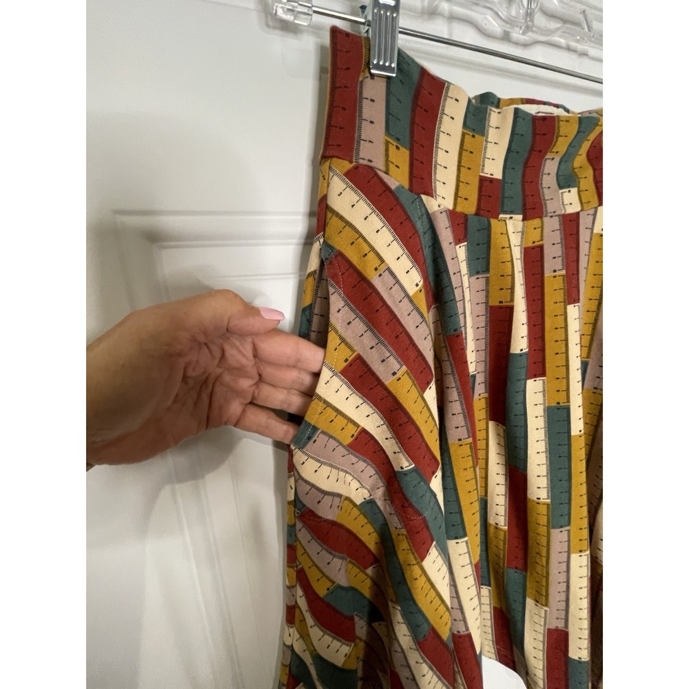Effie's Heart Women's Medium Good Measure Carnaby Skirt Ruler Print Pockets - Picture 3 of 6